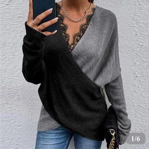 Draped in Style Color Block Sweater